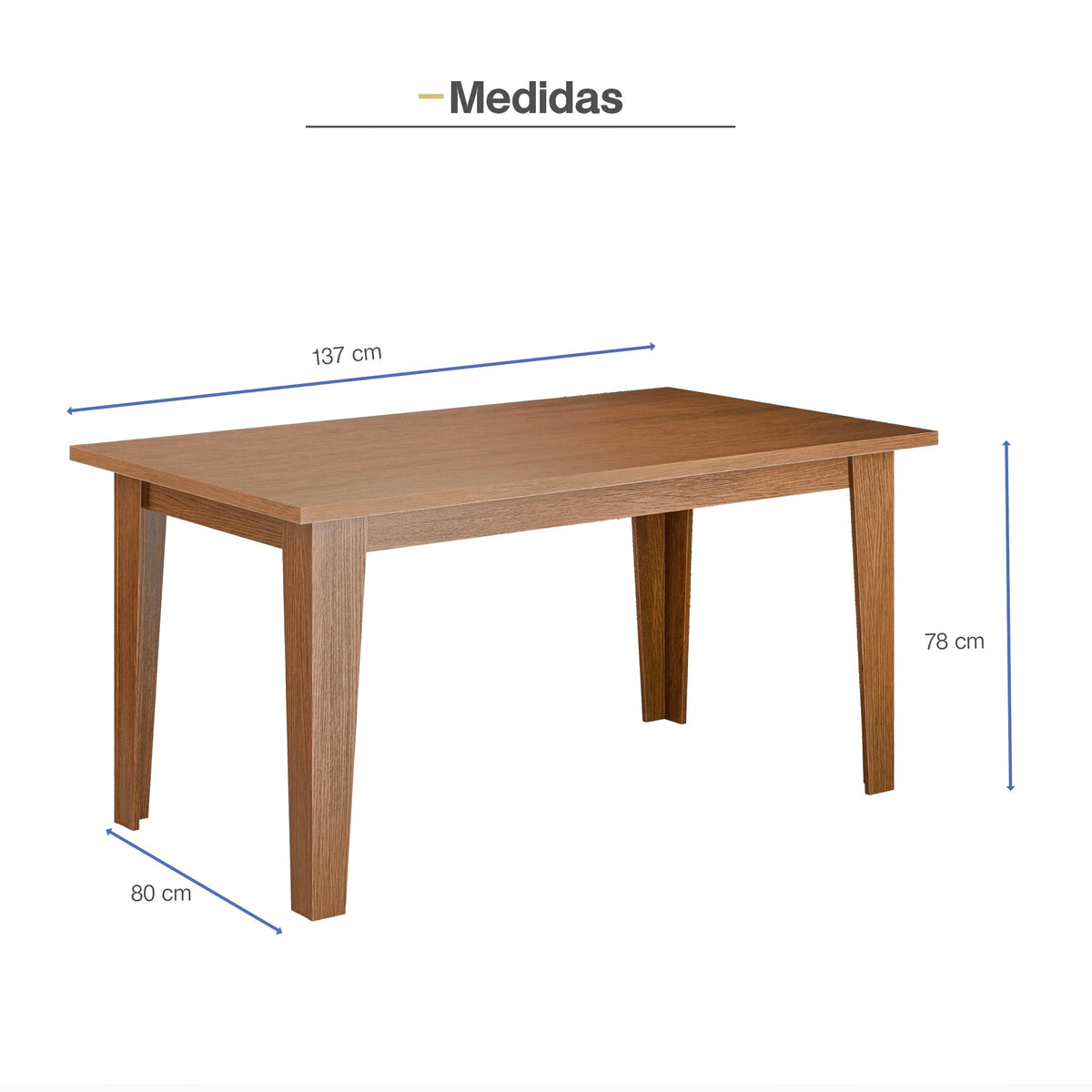 Mesa de Comedor Rectangular Madera Café | 6 Personas