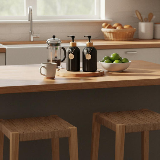 Set de 2 Dispensadores de Jabón Negro Mate