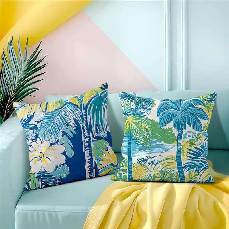 Set de 4 Fundas de Cojín Paraíso Tropical