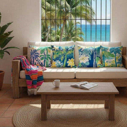 Set de 4 Fundas de Cojín Paraíso Tropical