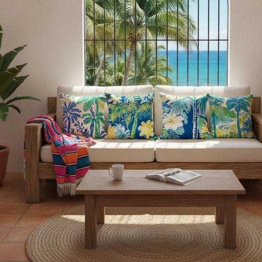 Set de 4 Fundas de Cojín Paraíso Tropical