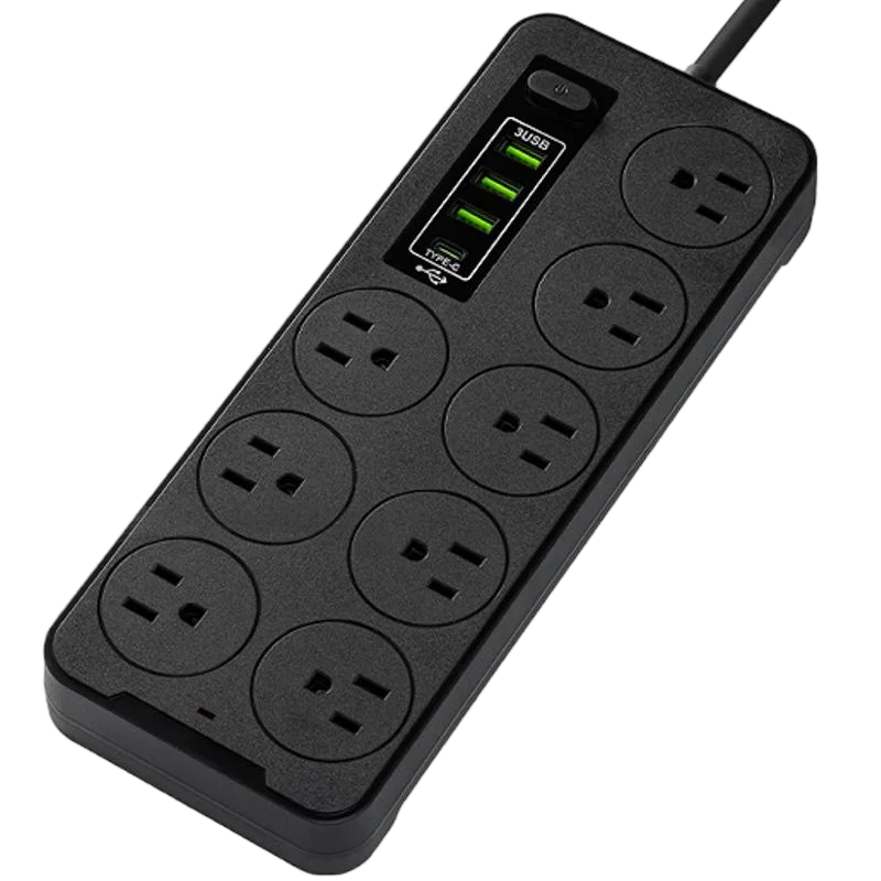 Multicontacto 8 Salidas con 3 USB y USB-C