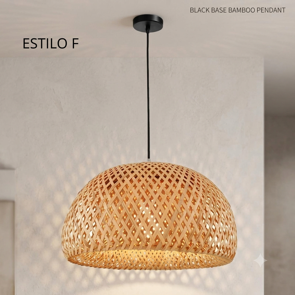 Lámpara Colgante Tejida a Mano de Fibra Natural – Estilo Boho