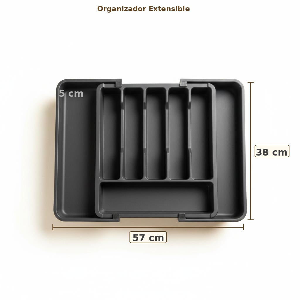 Organizador de Cajón Ajustable para Cubiertos y Utensilios de Cocina