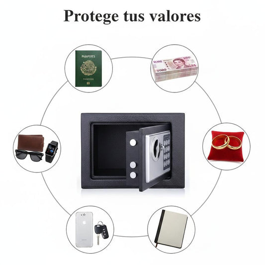 Caja Fuerte Digital Compacta con Teclado y Llaves de Emergencia