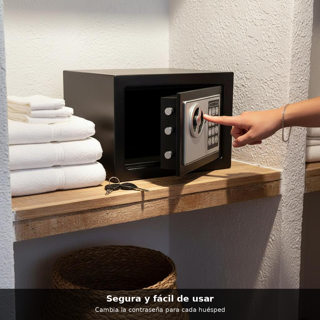 Caja Fuerte Digital Compacta con Teclado y Llaves de Emergencia