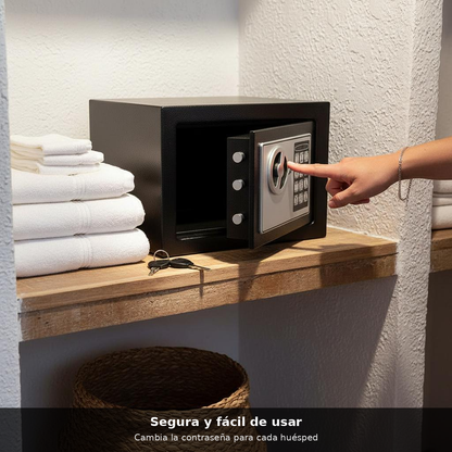 Caja Fuerte Digital Compacta con Teclado y Llaves de Emergencia