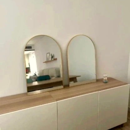 Espejo Arqueado de Pared con Marco Metálico