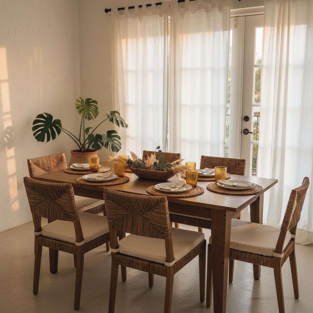 Mesa de Comedor Rectangular Madera Café | 6 Personas