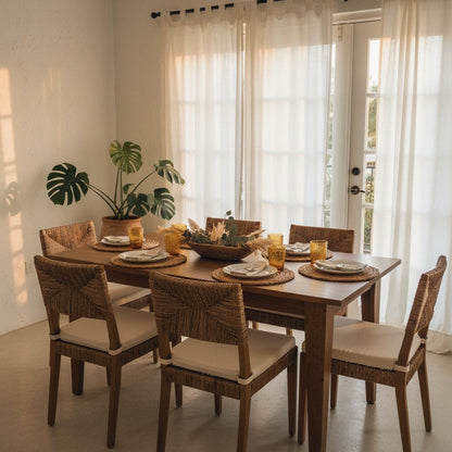 Mesa de Comedor Rectangular Madera Café | 6 Personas