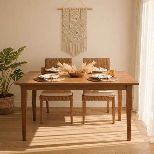 Mesa de Comedor Rectangular Madera Café | 6 Personas