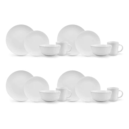 Vajilla de Cerámica Blanca 16 Piezas — Set para 4 Personas