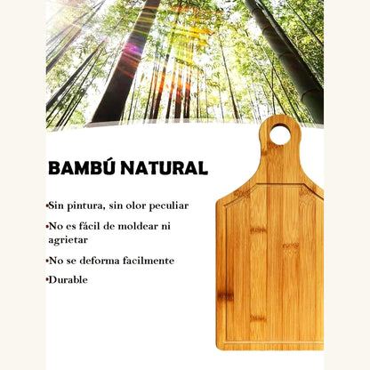 Set de 3 Tablas de Bambú para Cortar con Asa