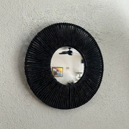 Set de 2 Espejos de Pared Boho con Marco de Cuerda de Cáñamo