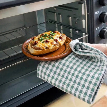 Juego de Toallas de Cocina de Algodón — Trío Clásico (Waffle, Rayas y Cuadros)