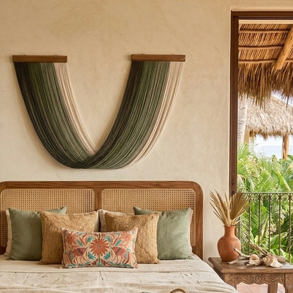 Tapiz Mural Bohemio con Flecos – Arte Colgante de Pared 200cm