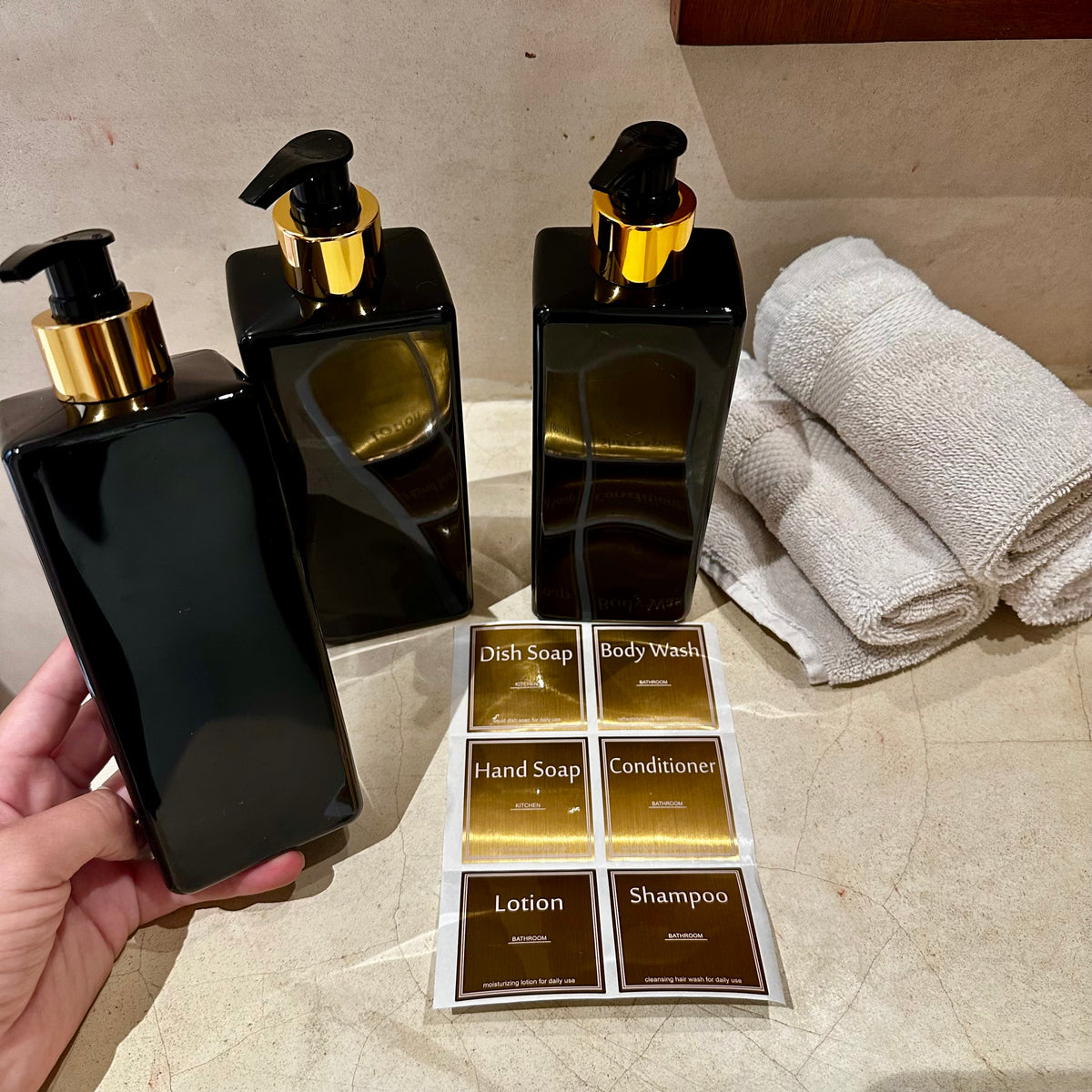 Set de 3 Dispensadores Recargables para Baño 500 ml