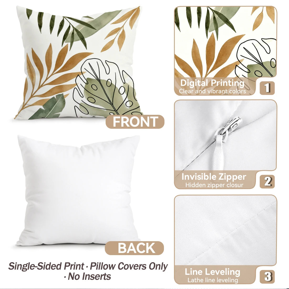 Set de 4 Fundas de Cojín Jardín Tropical