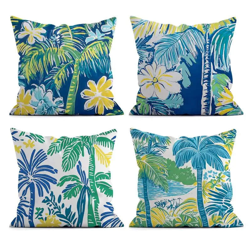 Set de 4 Fundas de Cojín Paraíso Tropical