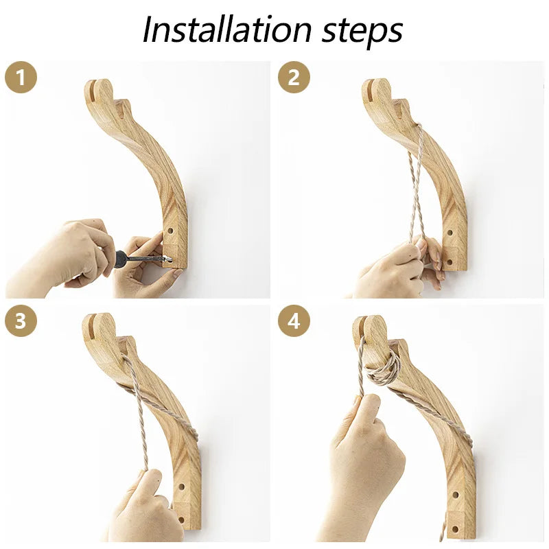 Lámpara Decorativa de Pared en Bambú Tejido — Cable de Yute y Brazo de Madera