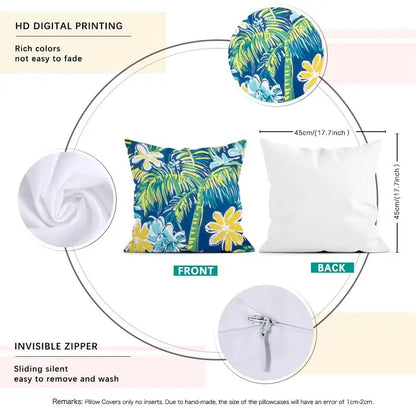 Set de 4 Fundas de Cojín Paraíso Tropical