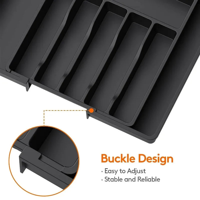 Organizador de Cajón Ajustable para Cubiertos y Utensilios de Cocina