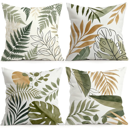 Set de 4 Fundas de Cojín Jardín Tropical