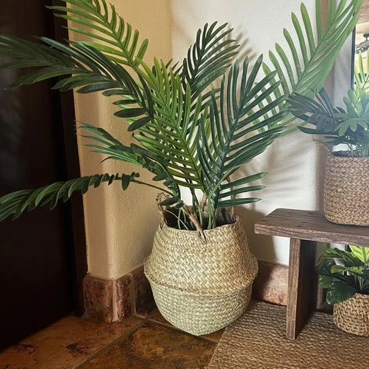 Cesta de Mimbre con Asas para Plantas y Almacenaje